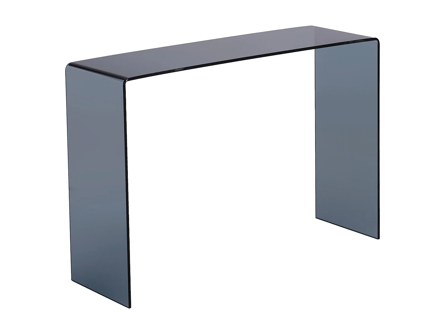 Console en verre trempé courbé et fumé - Noir - ALONZO