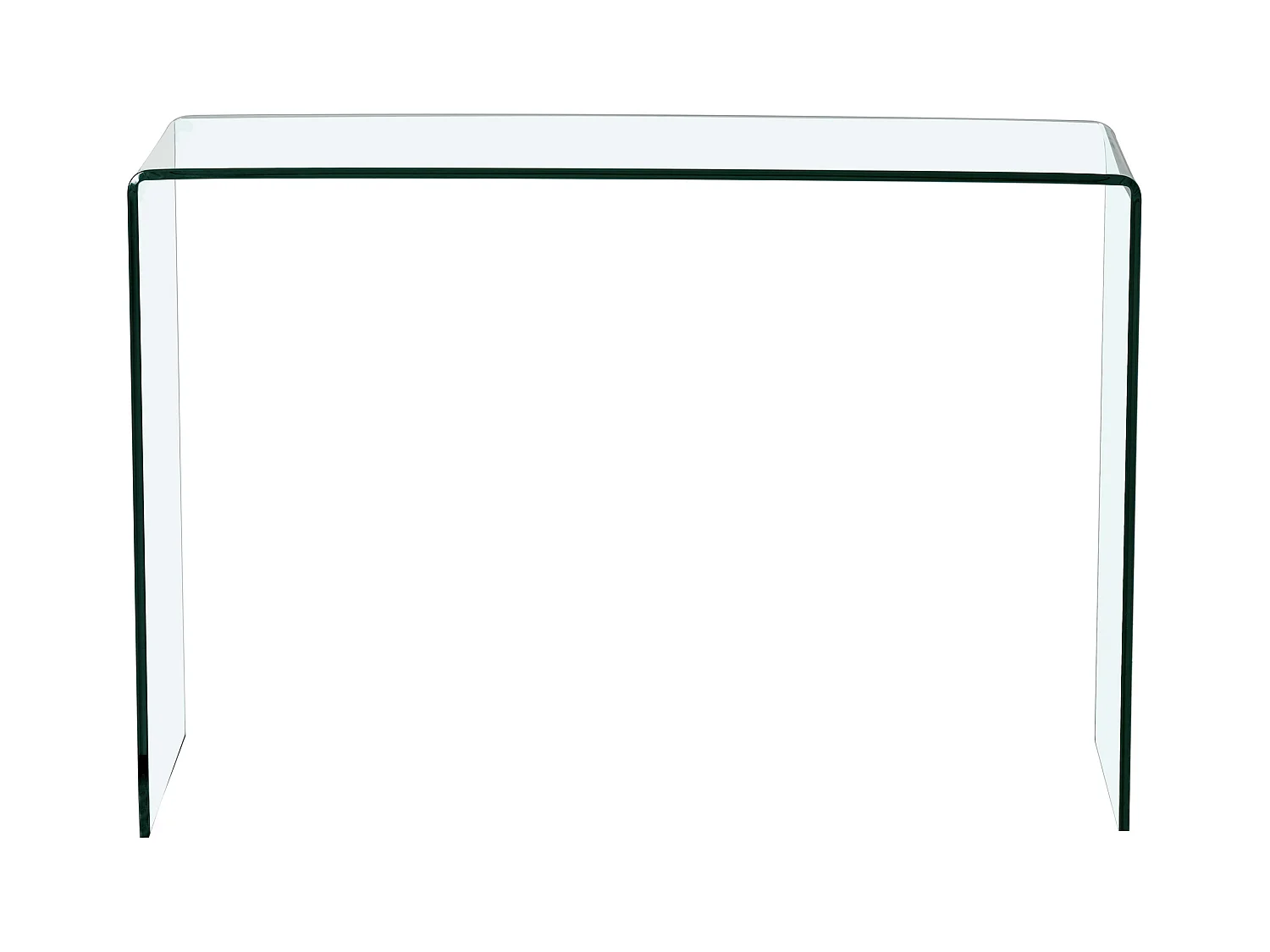 Console en verre trempé courbé - Transparent - ALONZO