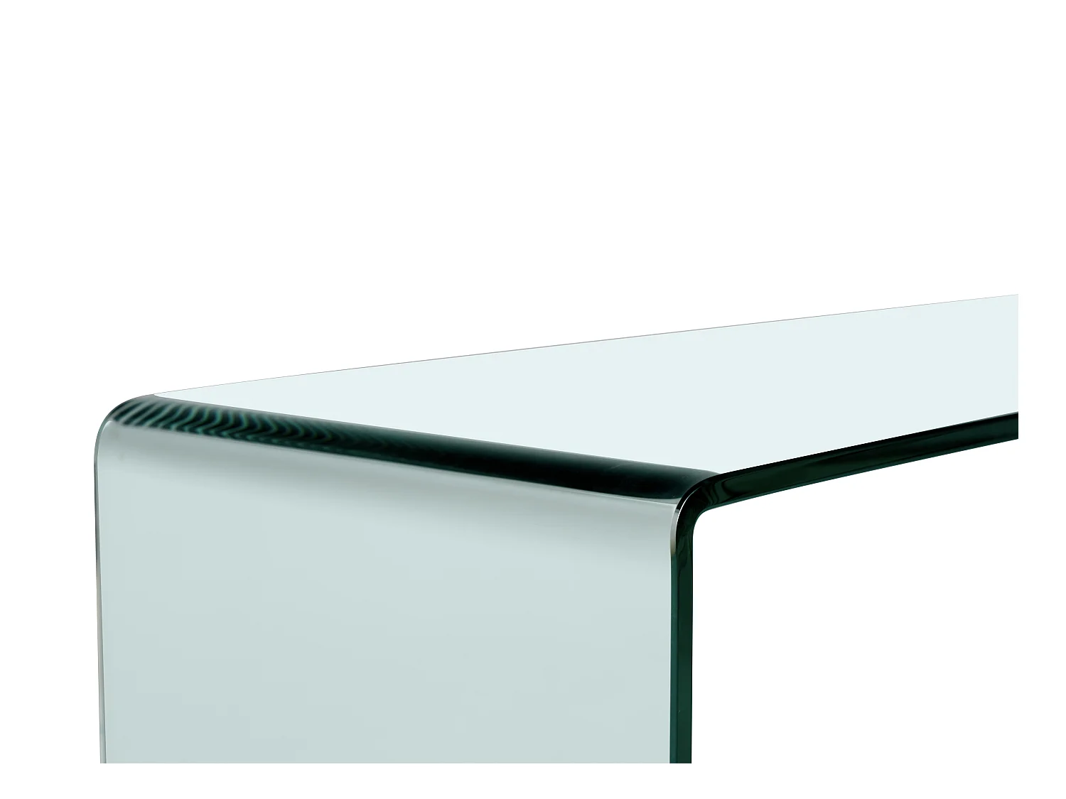 Console en verre trempé courbé - Transparent - ALONZO