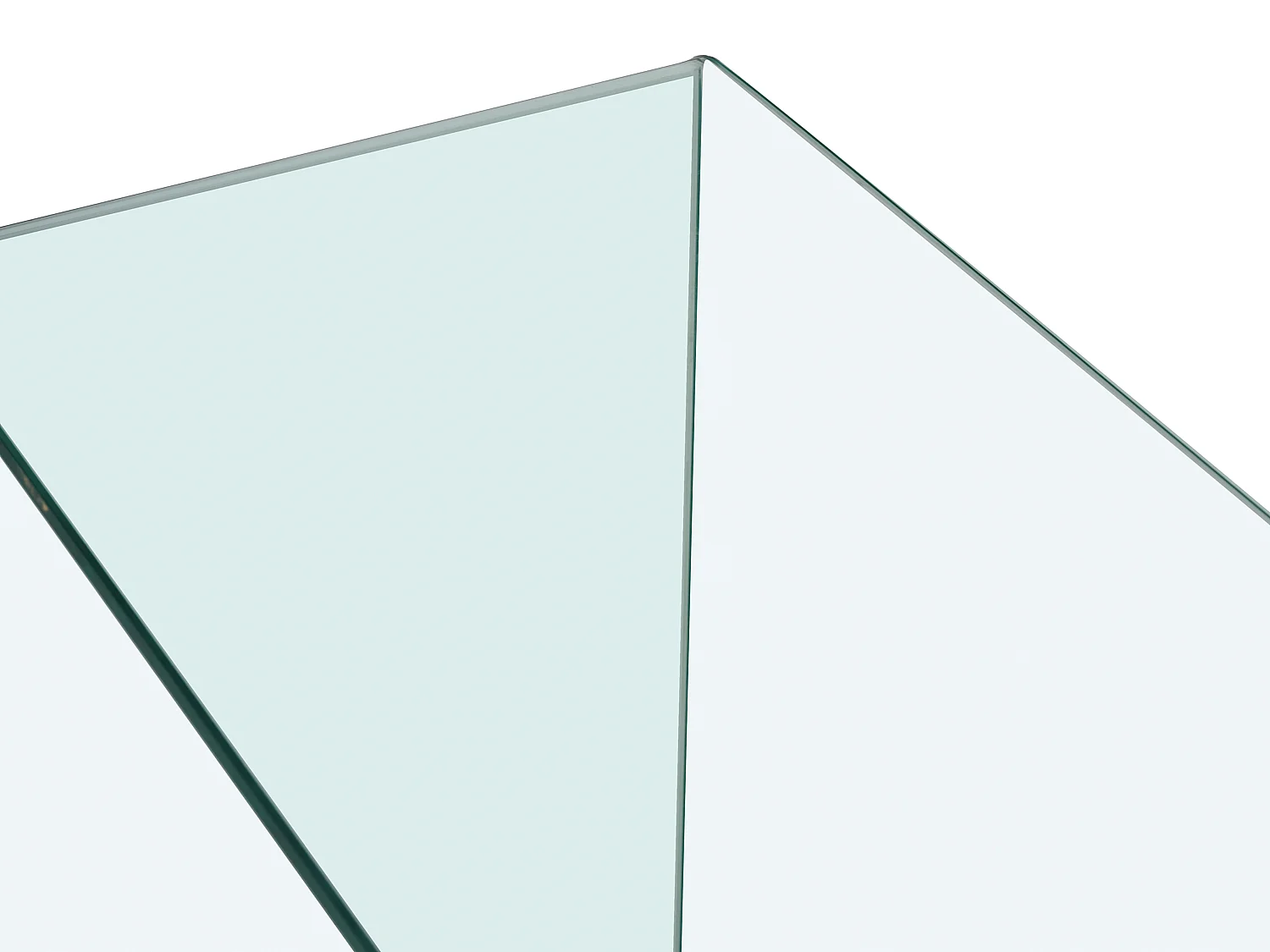 Console en verre trempé courbé - Transparent - ALONZO