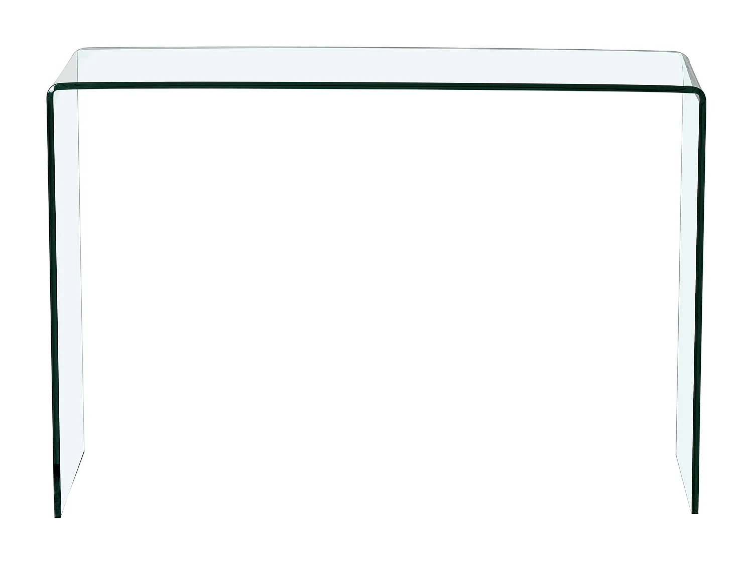 Console en verre trempé courbé - Transparent - ALONZO