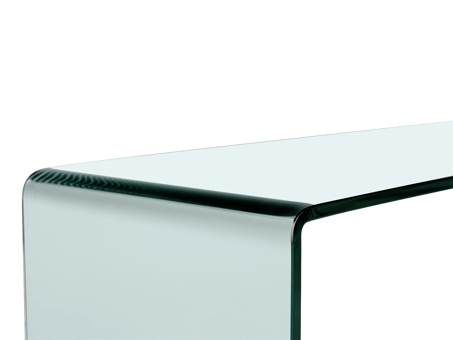Console en verre trempé courbé - Transparent - ALONZO