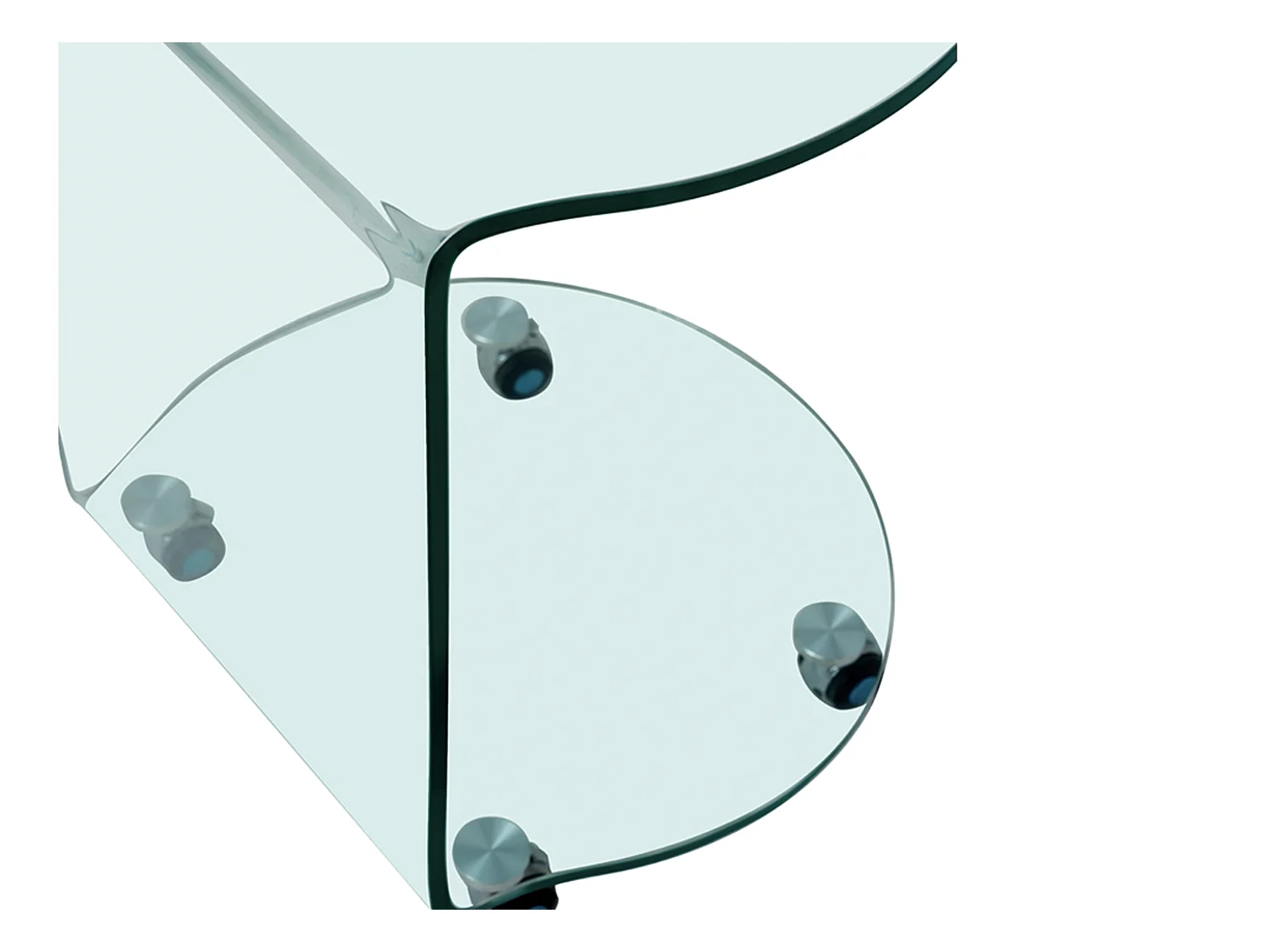 Mesa auxiliar con ruedas de vidrio templado curvado - Transparente - TILPY