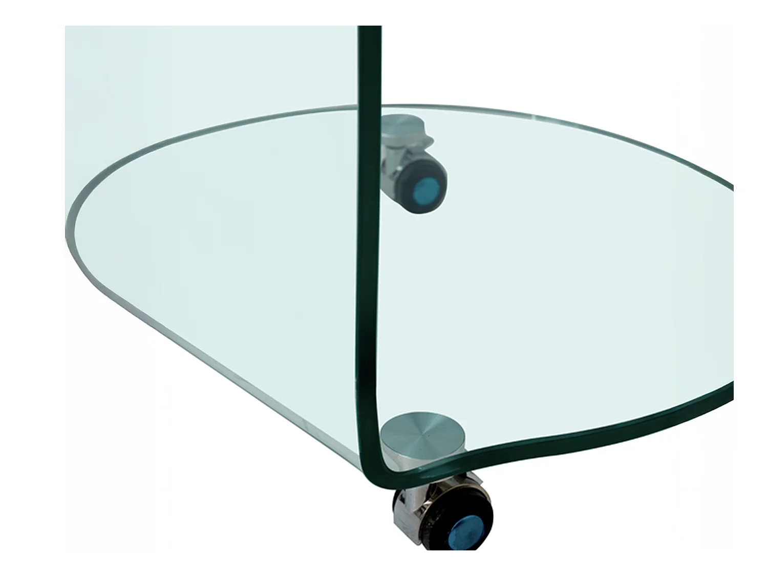 Mesa auxiliar con ruedas de vidrio templado curvado - Transparente - TILPY