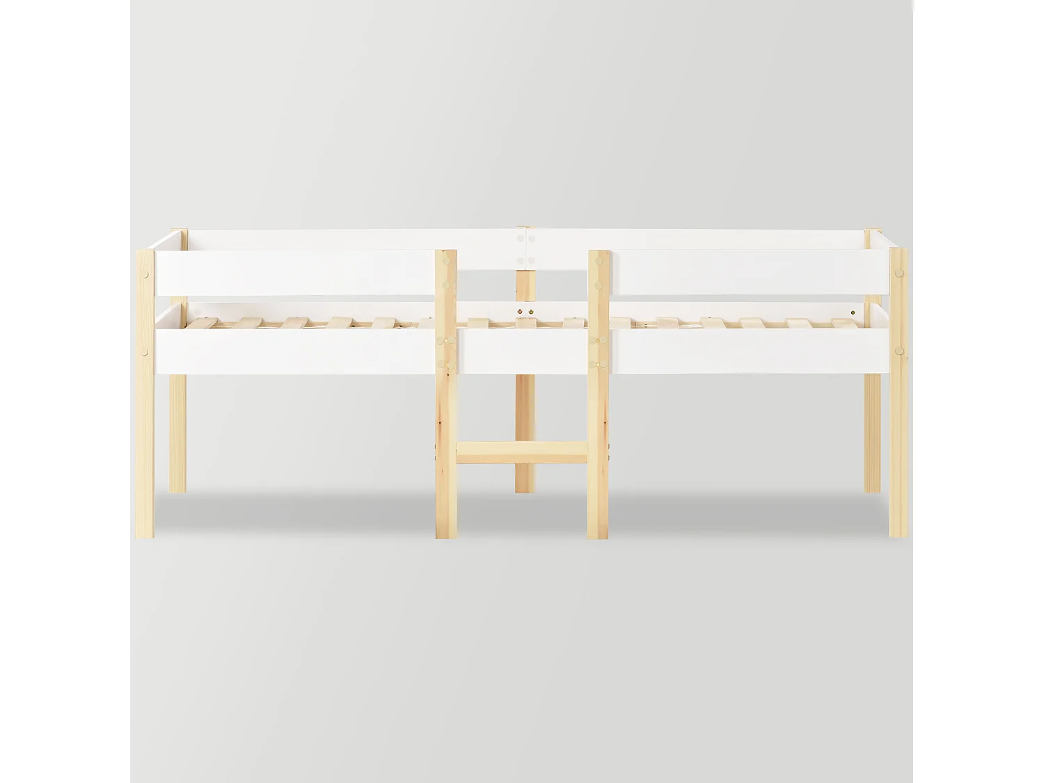 Cama acolchoada para adulto 180 x 756 cm, sem cabeceira, com faixa LED (monocromática), base com suspensão hidráulica, bege.