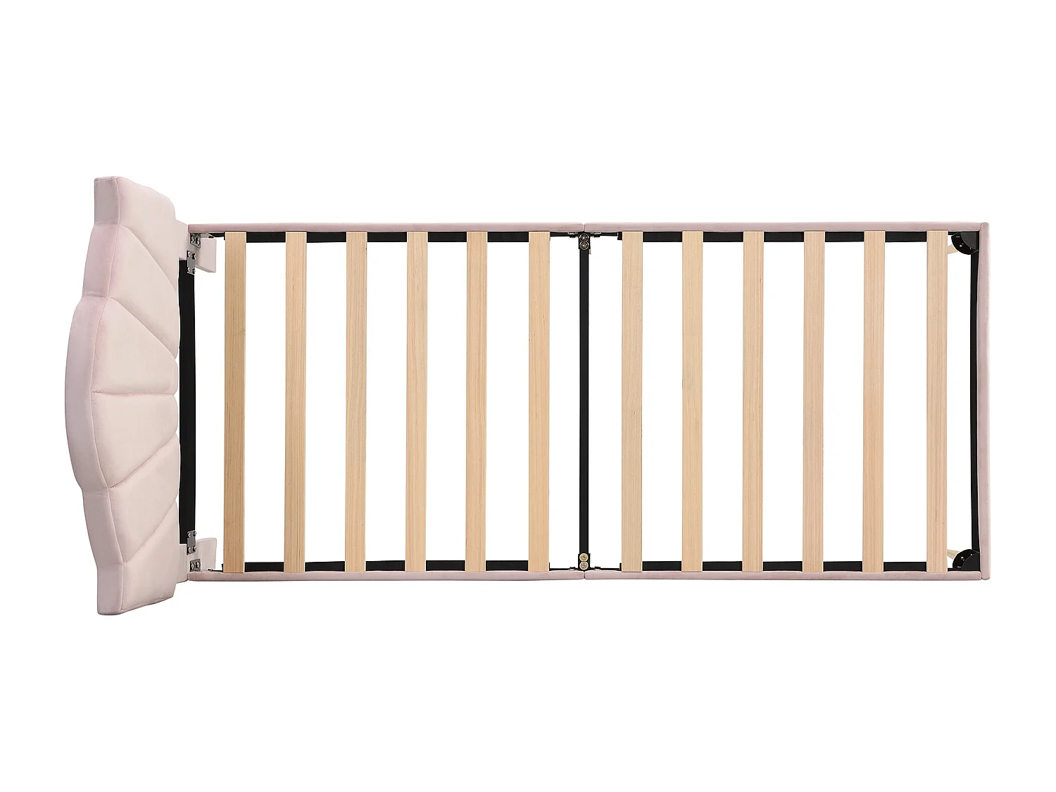 Letto imbottito in velluto 90*200 cm, letto a conchiglia, rete a doghe in legno, rosa