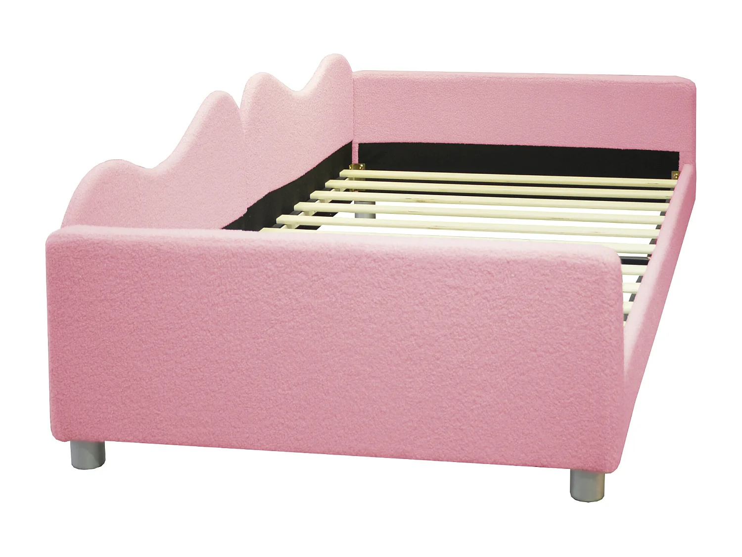 Kinderbett, Sofabed 90*200cm, Bettrahmen aus Bärenstoff, mit Rücken- und Armlehnen, rosa.