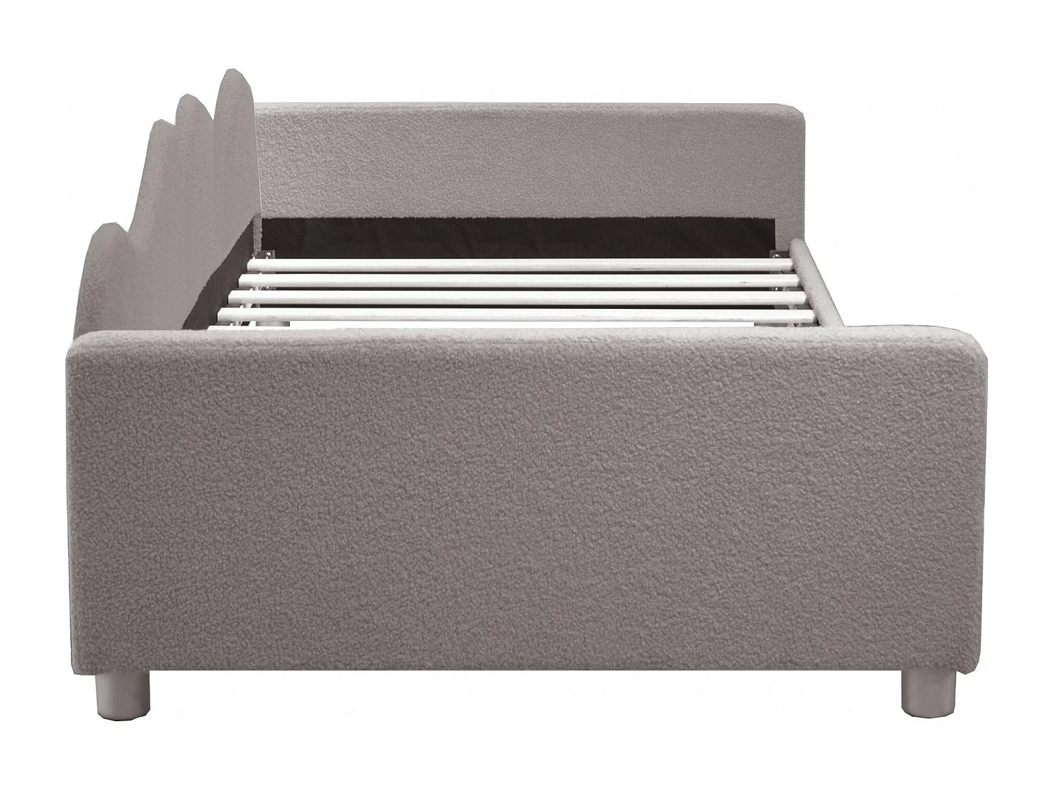 Cama acolchoada para adulto 180 x 539 cm, sem cabeceira, com faixa LED (monocromática), base com suspensão hidráulica, bege.