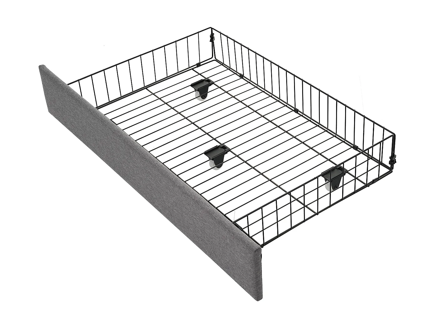 Polsterbett, Schlafsofa, Stauraumbett, Bettrahmen mit USB Typ C Ladefunktion und 2 Schubladen 90x190 cm, Leinen grau (Matratze nicht enthalten)