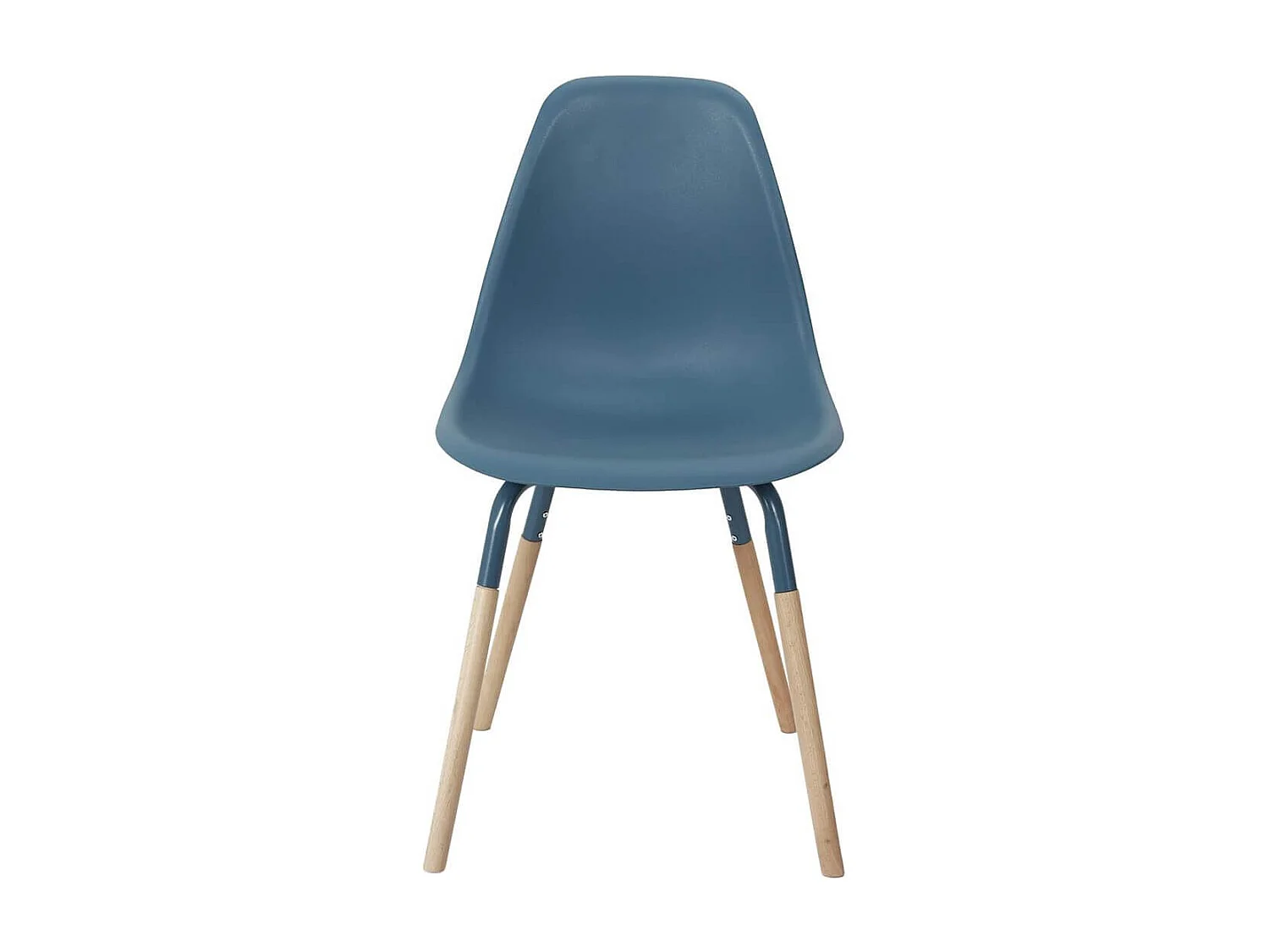 FLUK - Lot de 2 Chaises Polypropylène Bleu et Bois