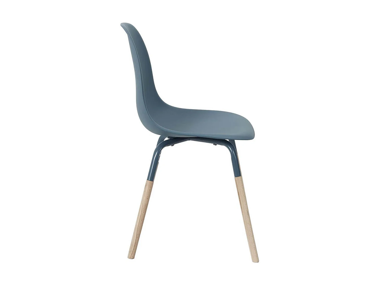 FLUK - Lot de 2 Chaises Polypropylène Bleu et Bois