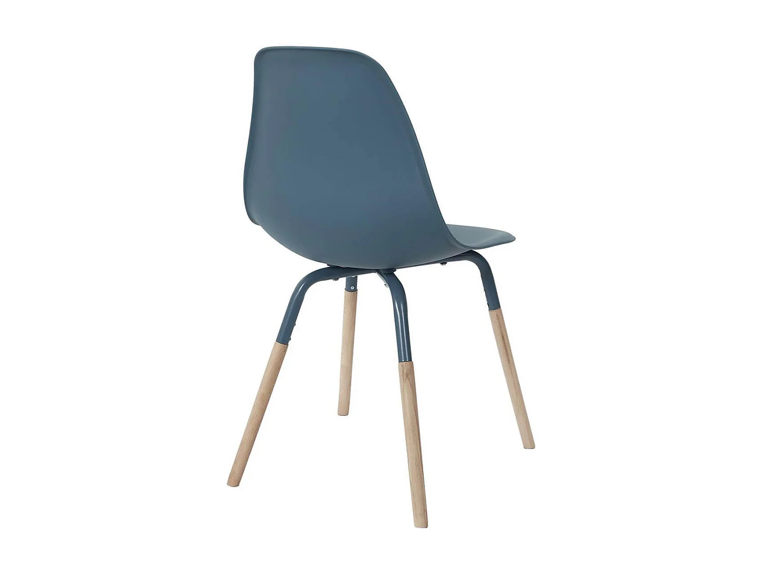 FLUK - Lot de 2 Chaises Polypropylène Bleu et Bois