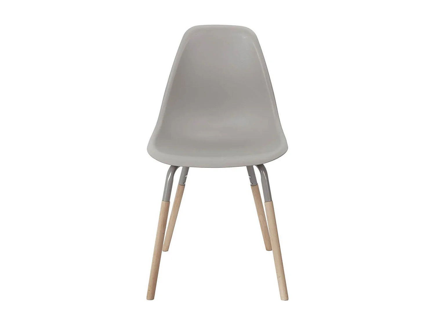 FLUK - Lot de 2 Chaises Polypropylène Taupe et Bois