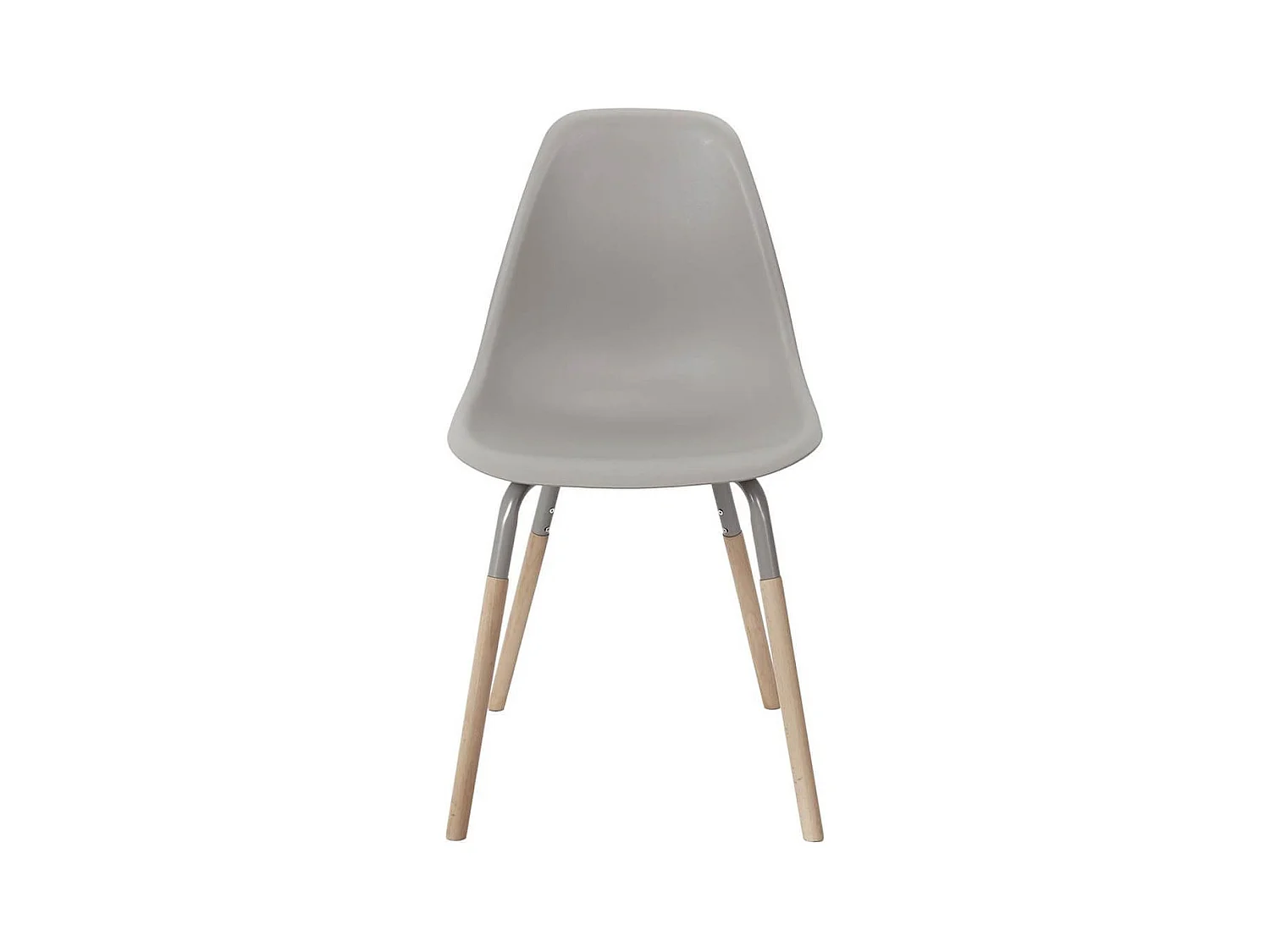 FLUK - Lot de 2 Chaises Polypropylène Taupe et Bois