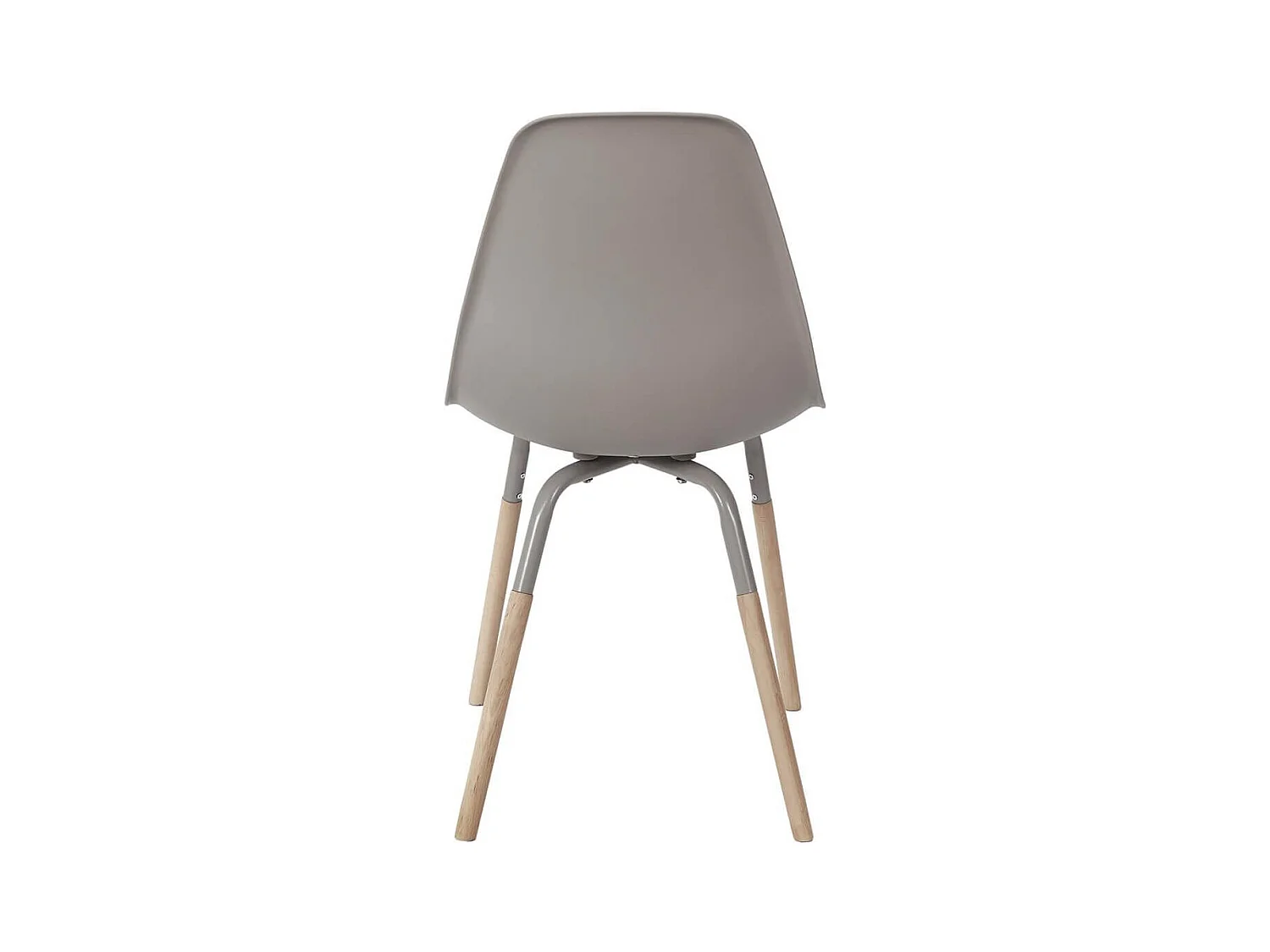FLUK - Lot de 2 Chaises Polypropylène Taupe et Bois