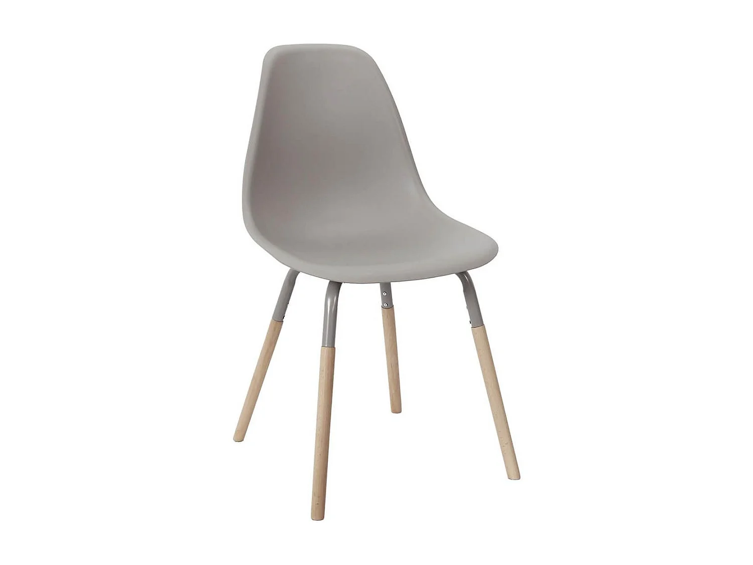 FLUK - Lot de 2 Chaises Polypropylène Taupe et Bois