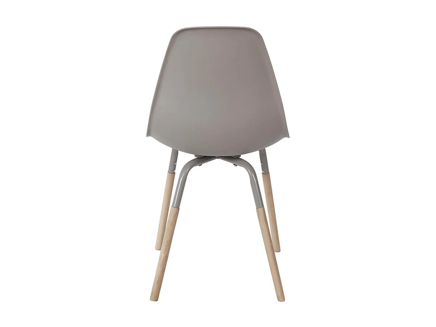 FLUK - Lot de 2 Chaises Polypropylène Taupe et Bois