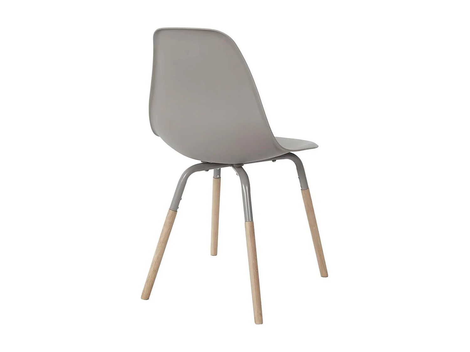 FLUK - Lot de 2 Chaises Polypropylène Taupe et Bois