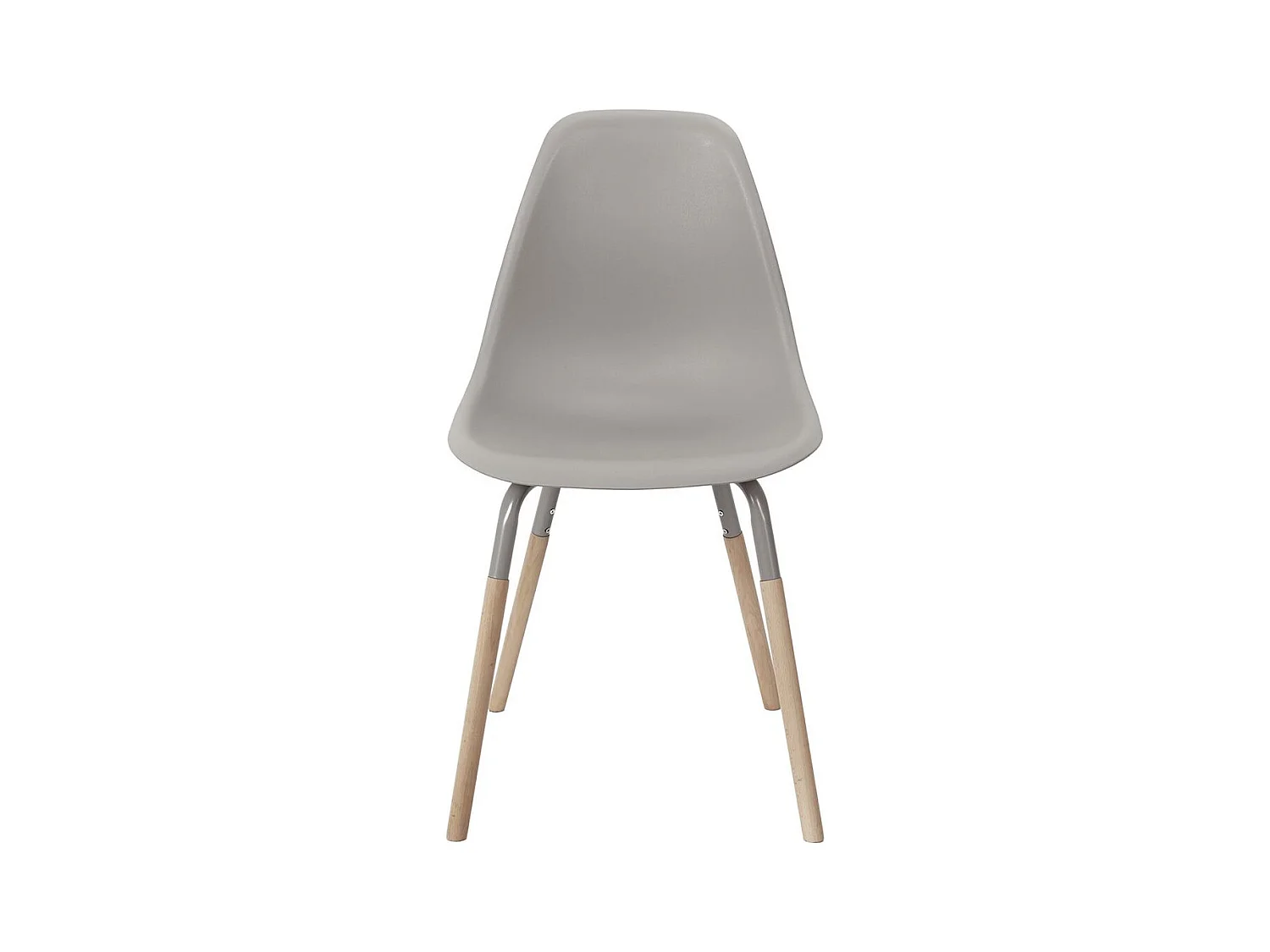 FLUK - Lot de 4 Chaises Polypropylène Taupe et Bois