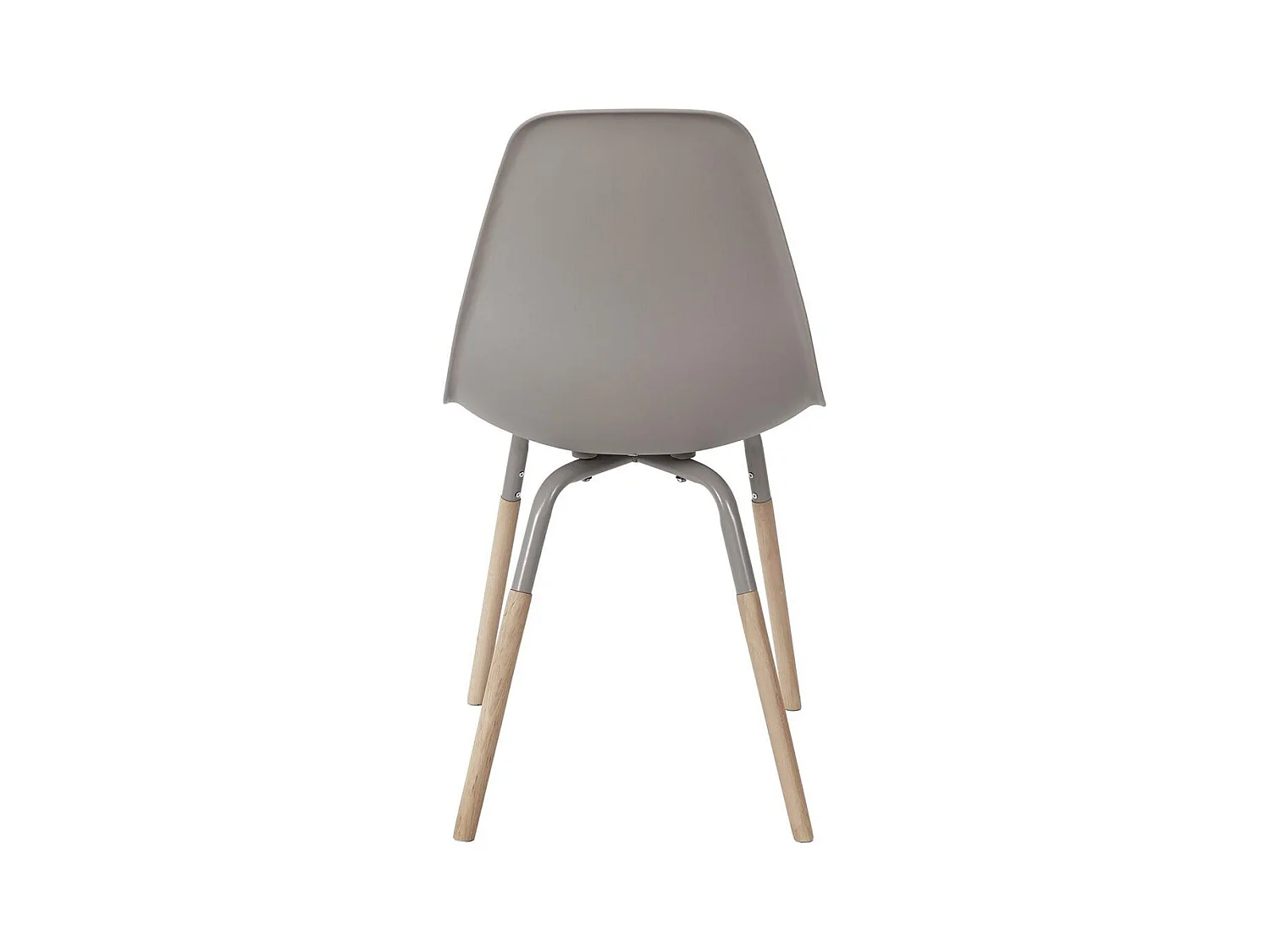 FLUK - Lot de 4 Chaises Polypropylène Taupe et Bois