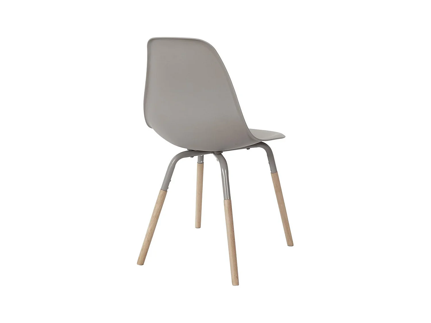 FLUK - Lot de 4 Chaises Polypropylène Taupe et Bois