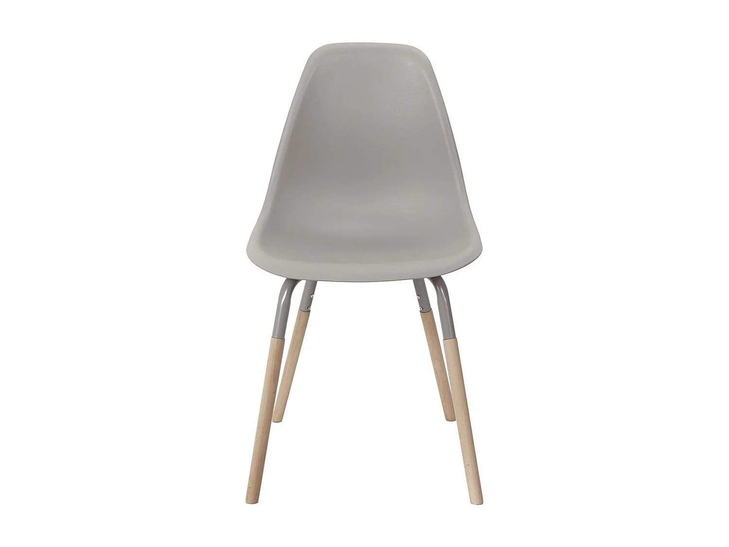 FLUK - Lot de 4 Chaises Polypropylène Taupe et Bois