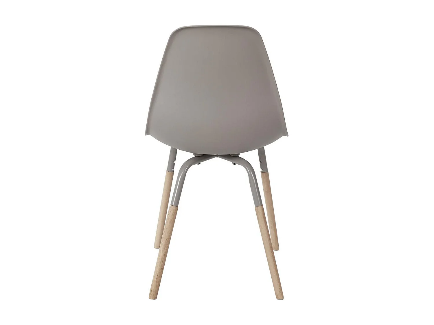 FLUK - Lot de 4 Chaises Polypropylène Taupe et Bois