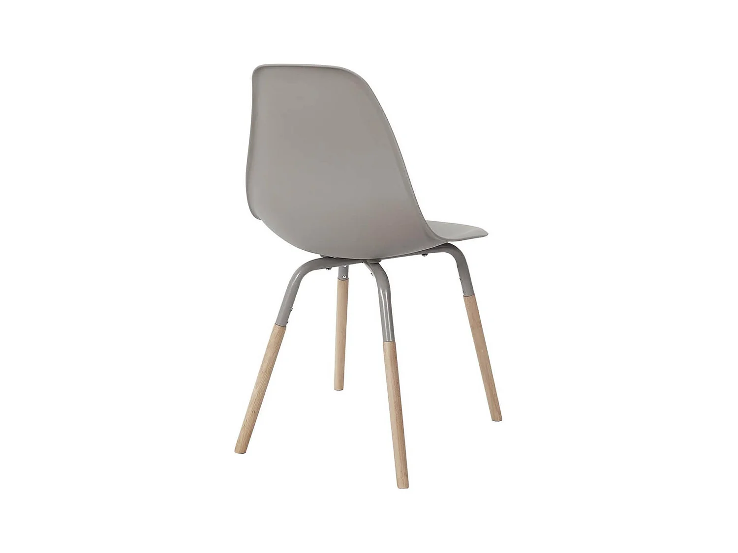FLUK - Lot de 6 Chaises Polypropylène Taupe et Bois