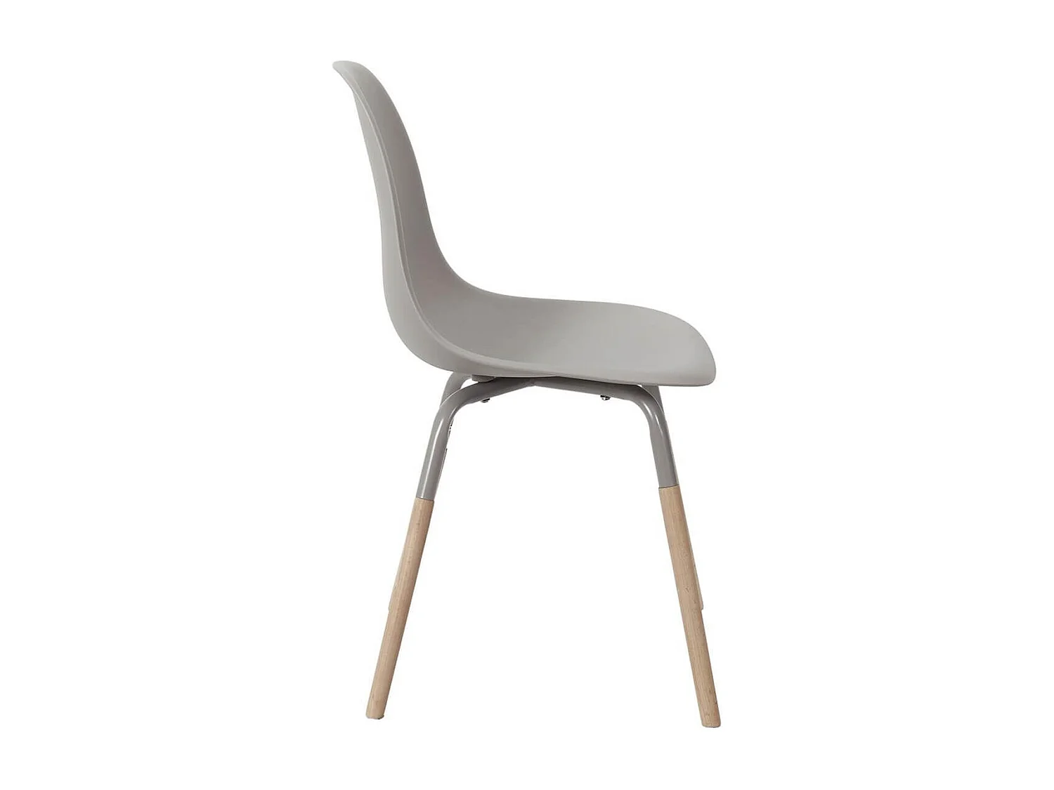 FLUK - Lot de 6 Chaises Polypropylène Taupe et Bois