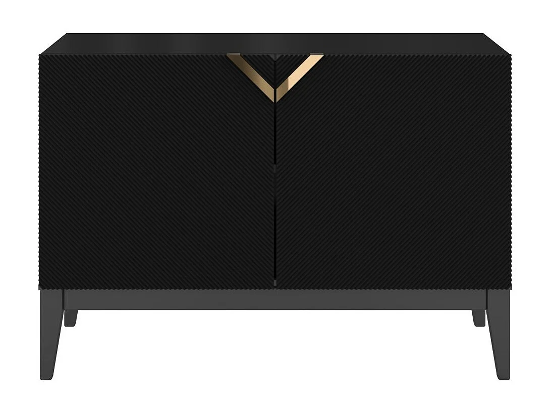 Buffet en bois DEMI LONG 2D / noire / 100,5 cm