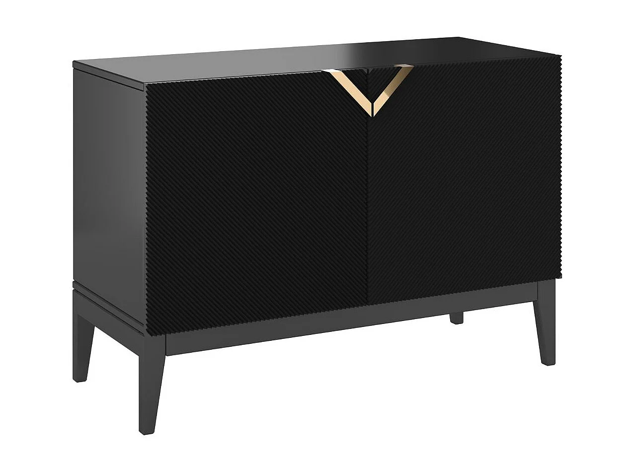 Buffet en bois DEMI LONG 2D / noire / 100,5 cm