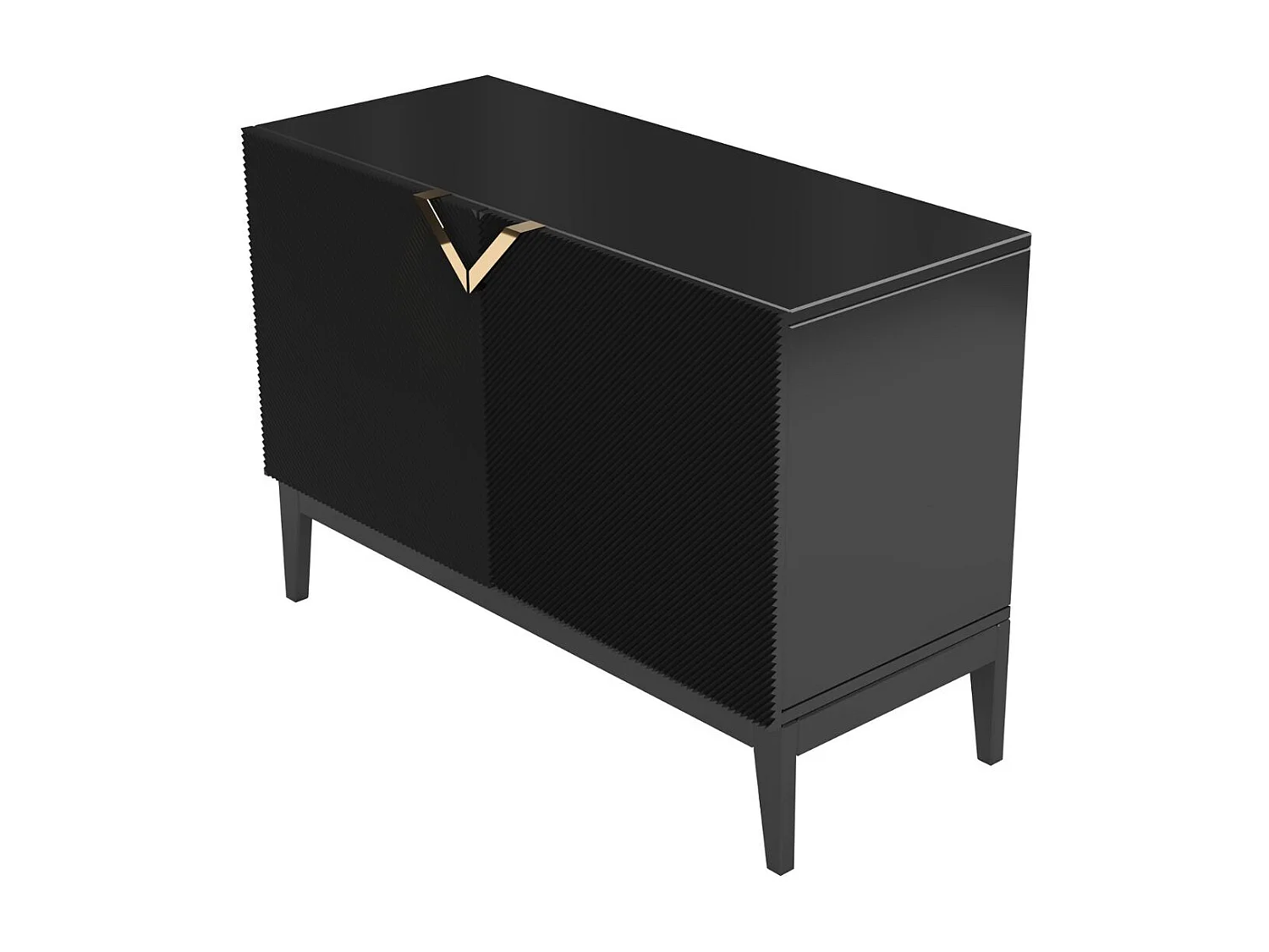 Buffet en bois DEMI LONG 2D / noire / 100,5 cm