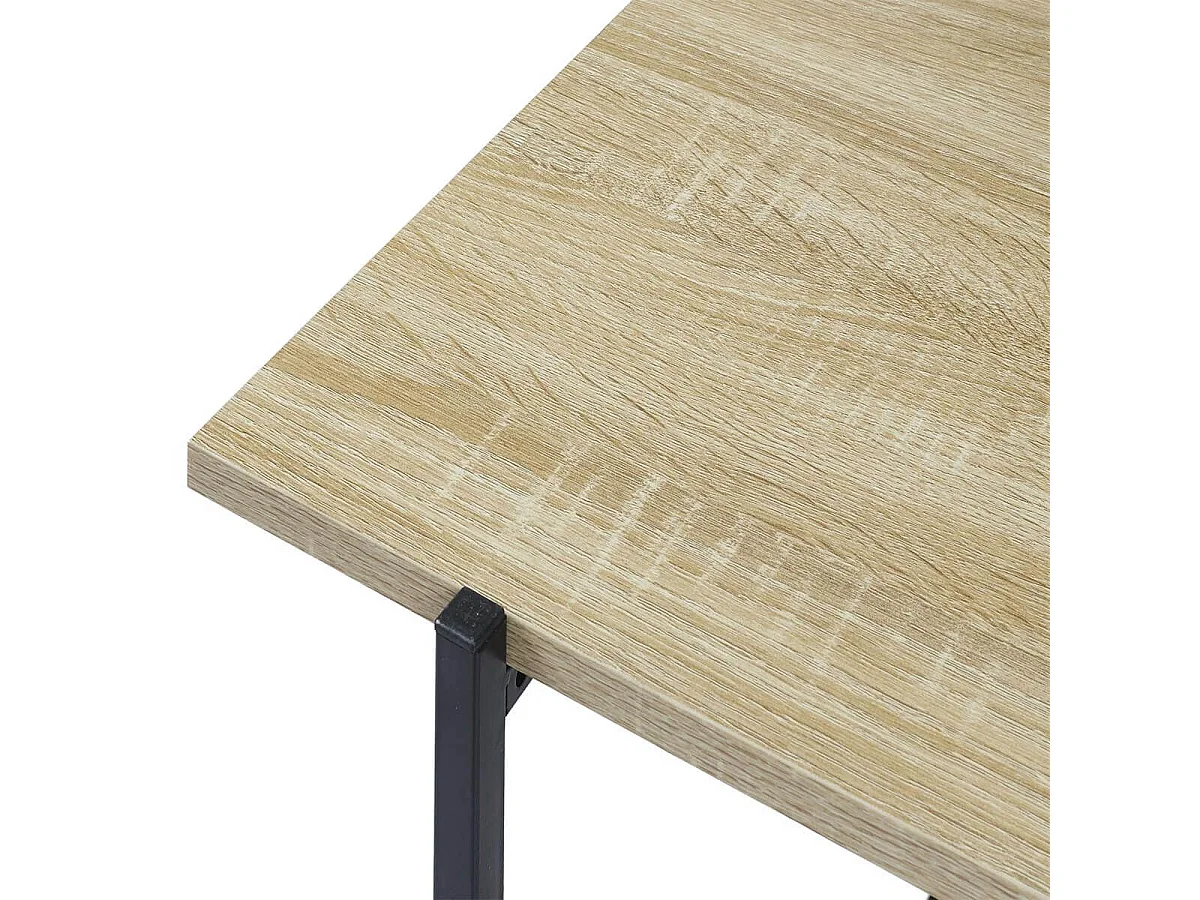 ELIAS - Tables basse plateau MDF aspect bois piètement métal