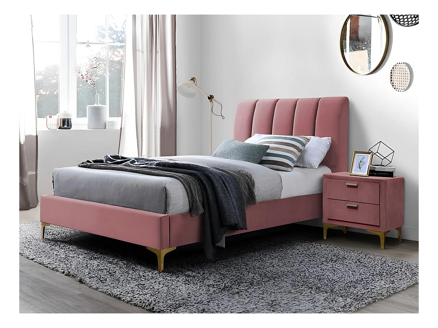 Letto Mirage XS (90x200)/Tessuto/Rosa