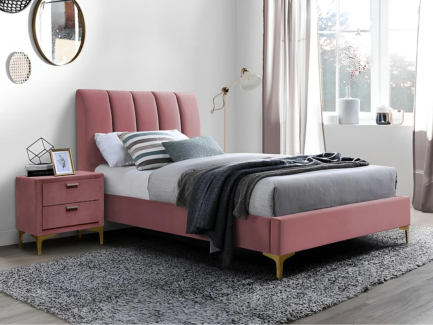 Letto Mirage XS (90x200)/Tessuto/Rosa