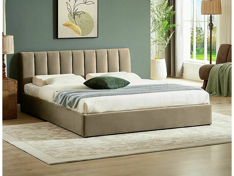 Letto Montreal (120x200)/Tessuto/Beige