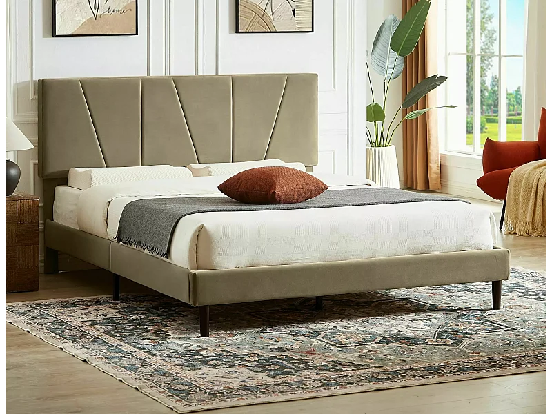 Bett Savana M (160x200)/Stoffbezug/Beige