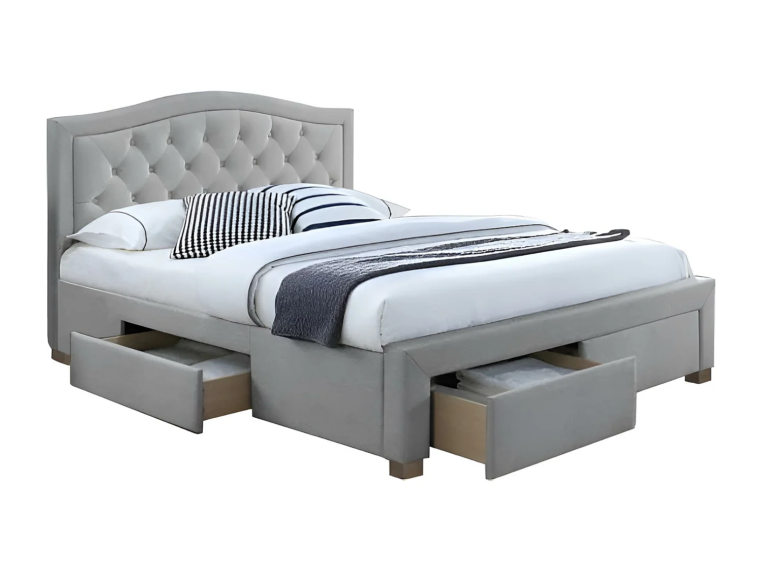 Lit Electra (140x200)/Tissu/Gris