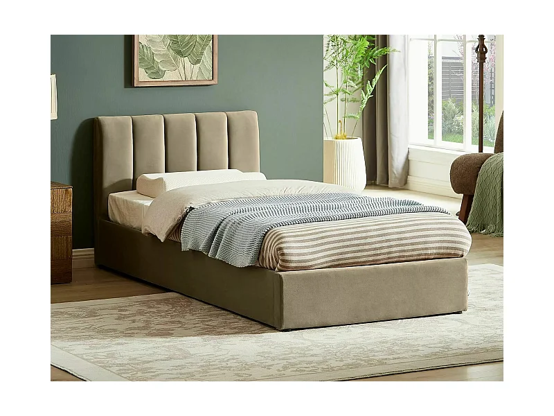 Lit Montreal (90x200)/Tissu/Beige