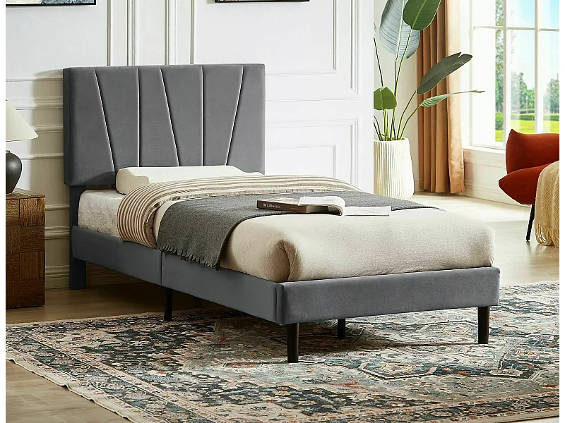 Letto Savana XS (90x200)/Tessuto/Grigio