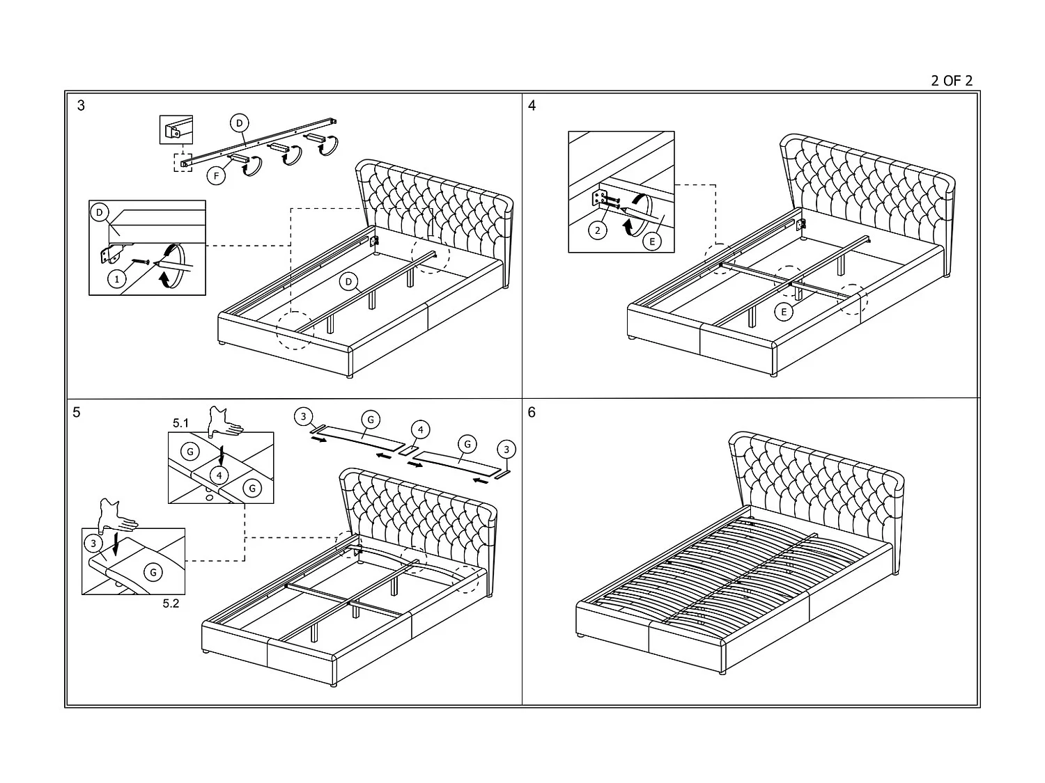 Bett Carven M (160x200)/stoffbezug/Anthrazit
