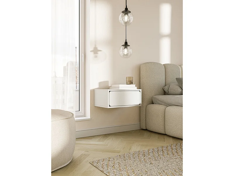 Table de chevet suspendue - avec tiroir - grège - WUWU