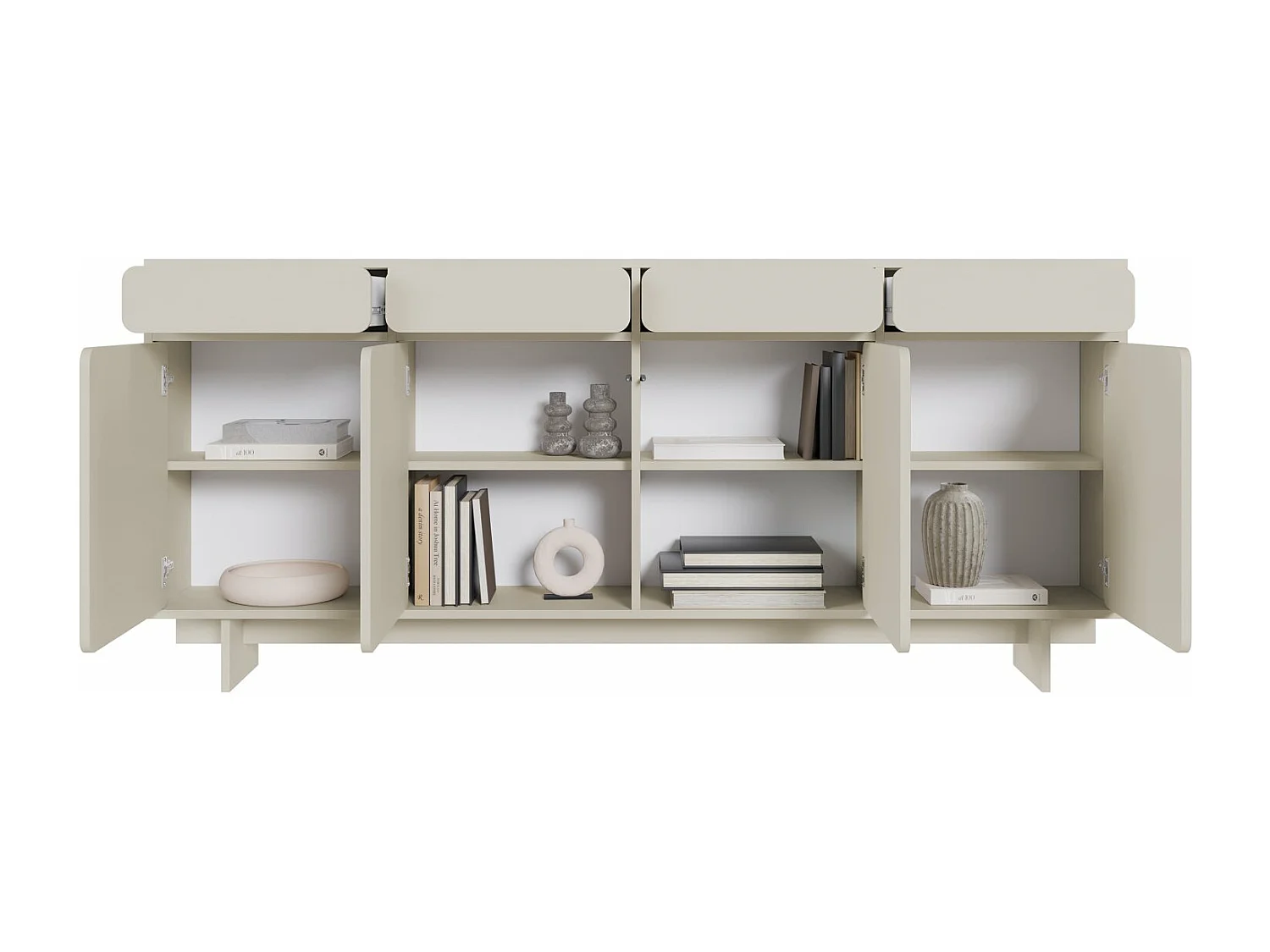 Buffet - 200 cm - 4 portes - grège - WUWU