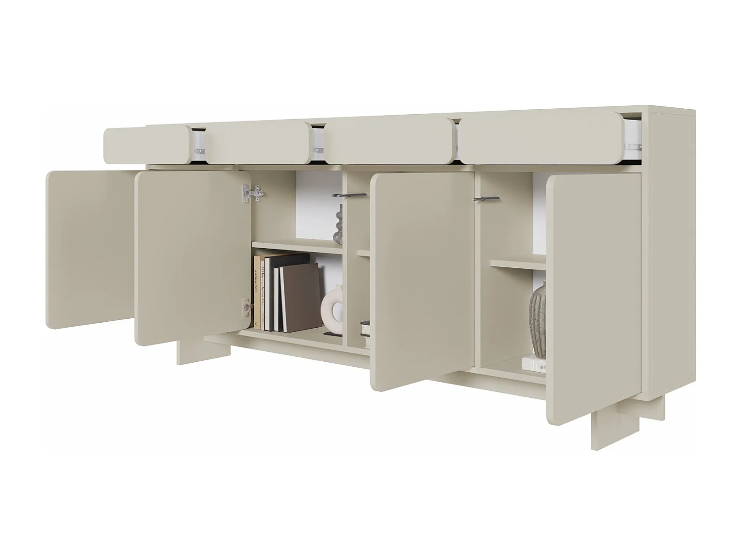 Buffet - 200 cm - 4 portes - grège - WUWU