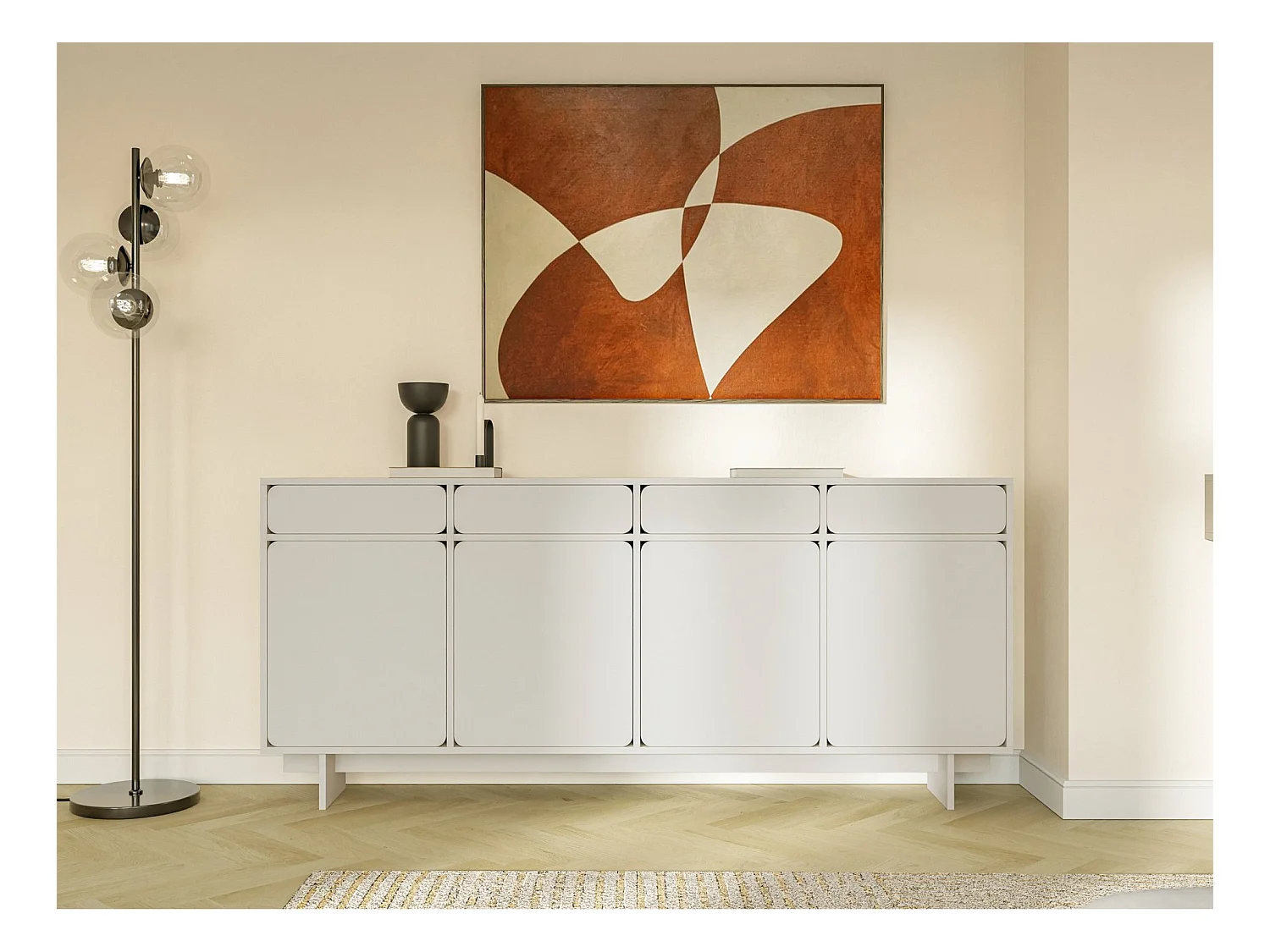 Buffet - 200 cm - 4 portes - grège - WUWU