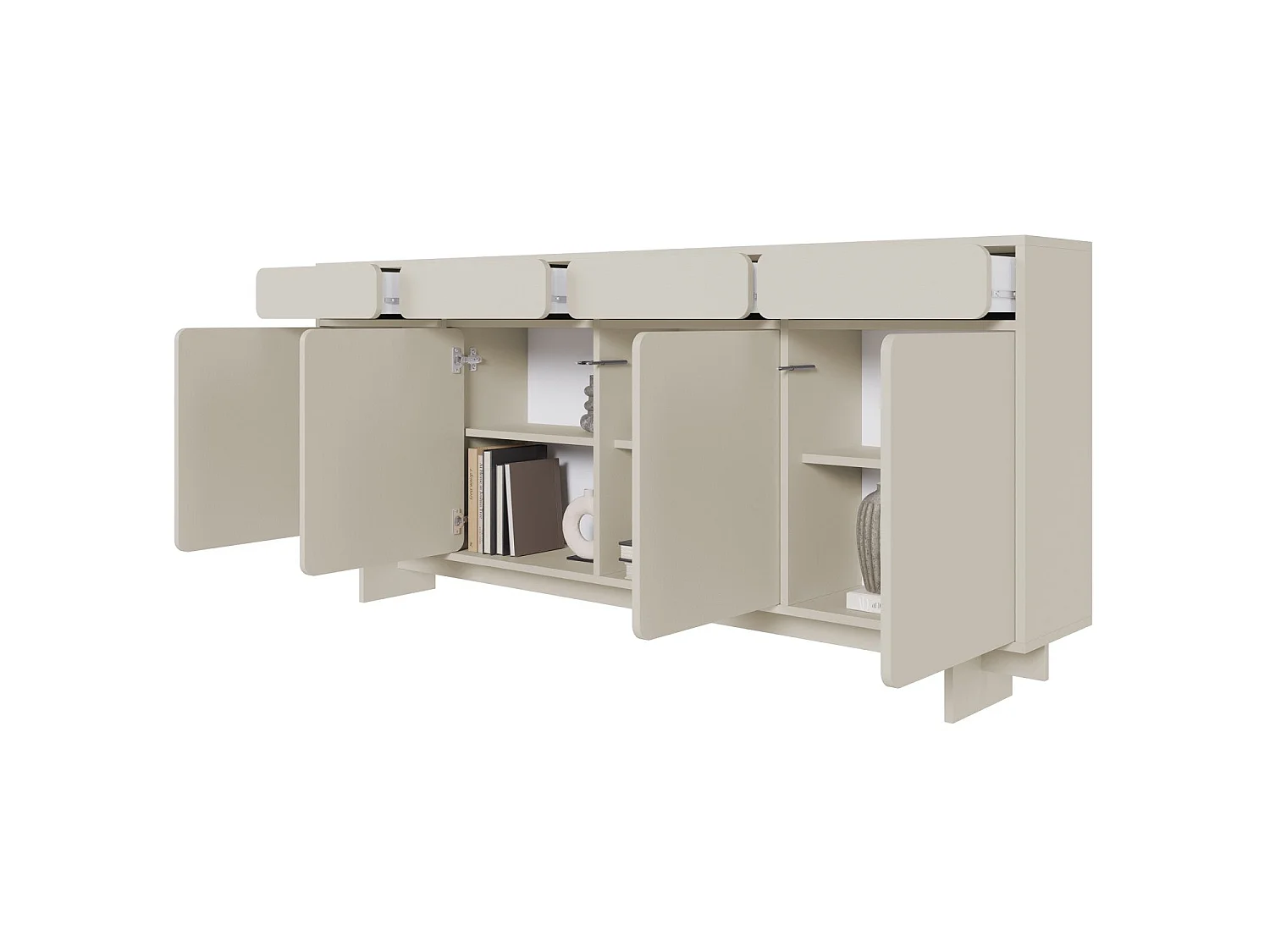 Sideboard 4-türig - Greige - 200 cm - WUWU