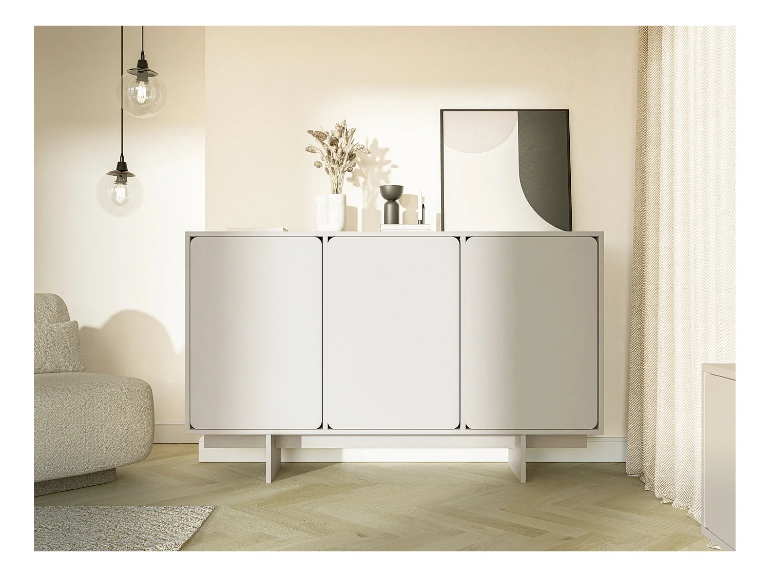Buffet - 150 cm - 3 portes - grège - WUWU