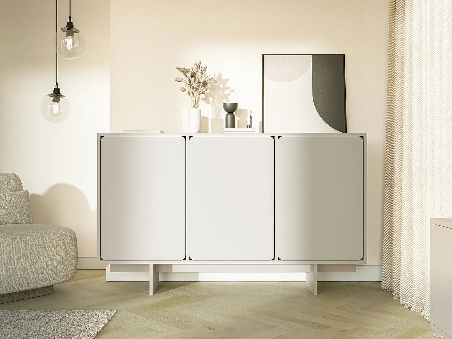 Buffet - 150 cm - 3 portes - grège - WUWU