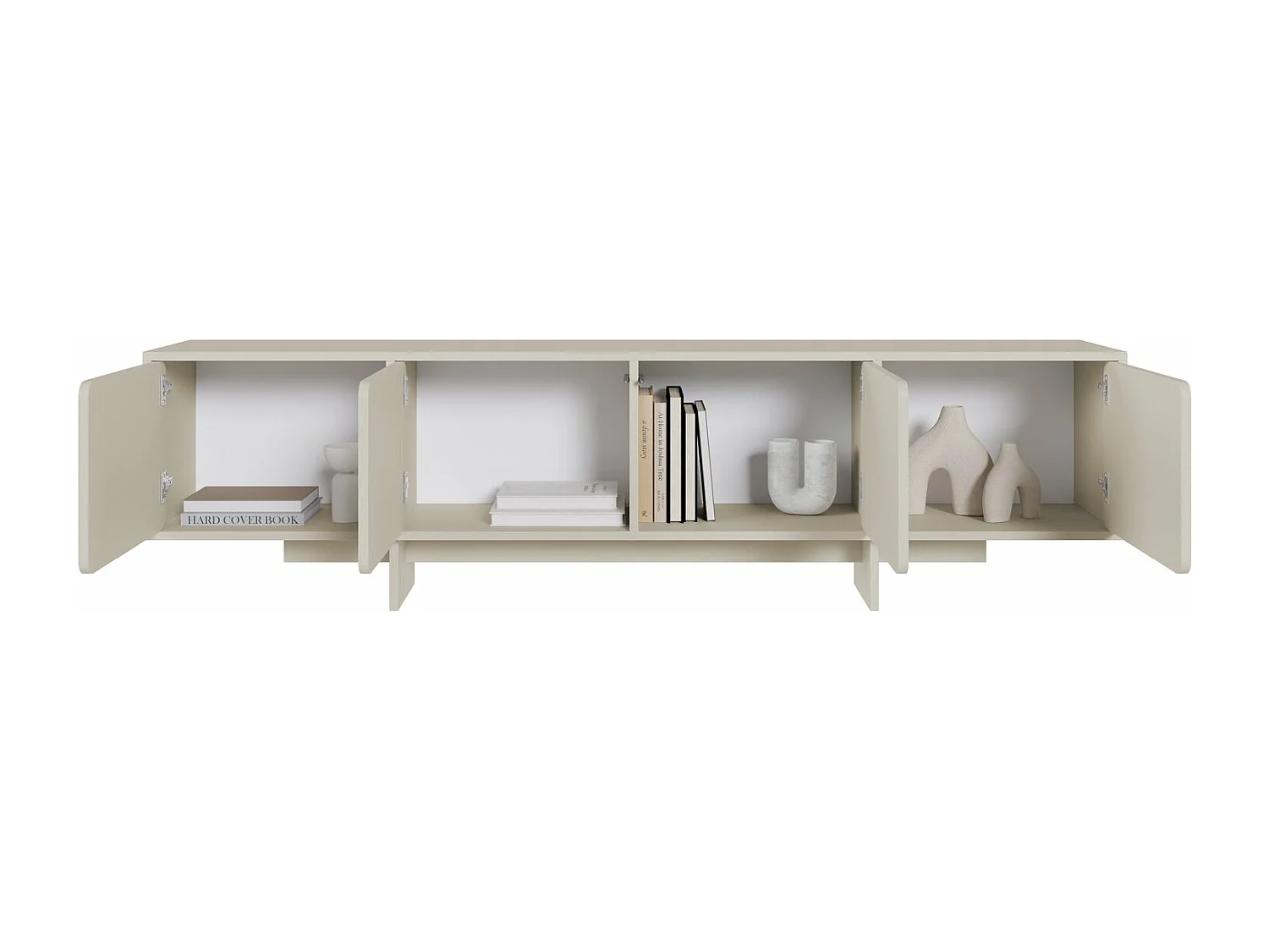 TV-Schrank 4-türig - Greige - 200 cm - WUWU