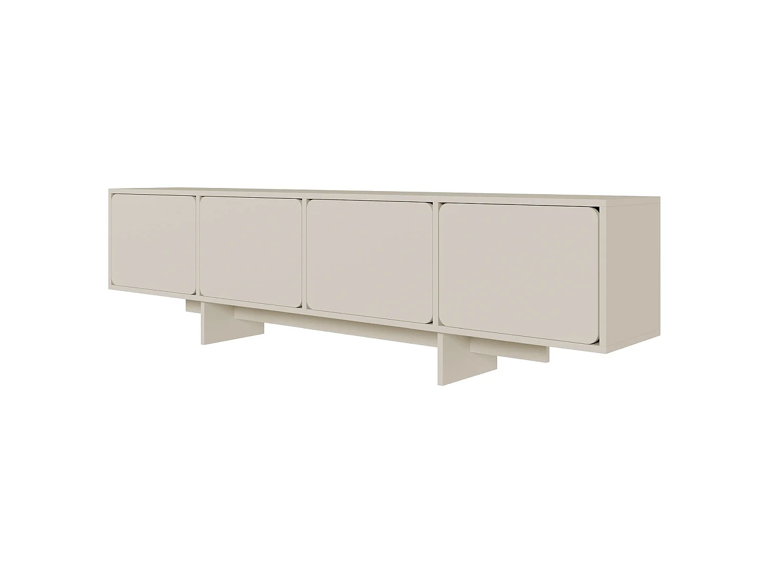 Meuble TV 4 portes - 200 cm - Grège - WUWU